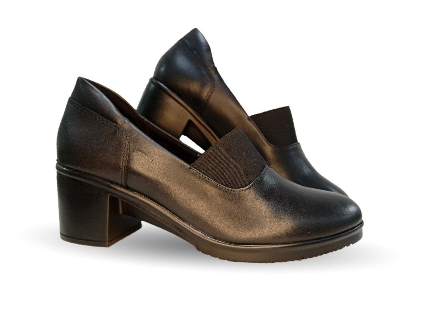 Zapato Casual de Moda de piel bovino con tacón medio Vicenza 14501 negro para mujer