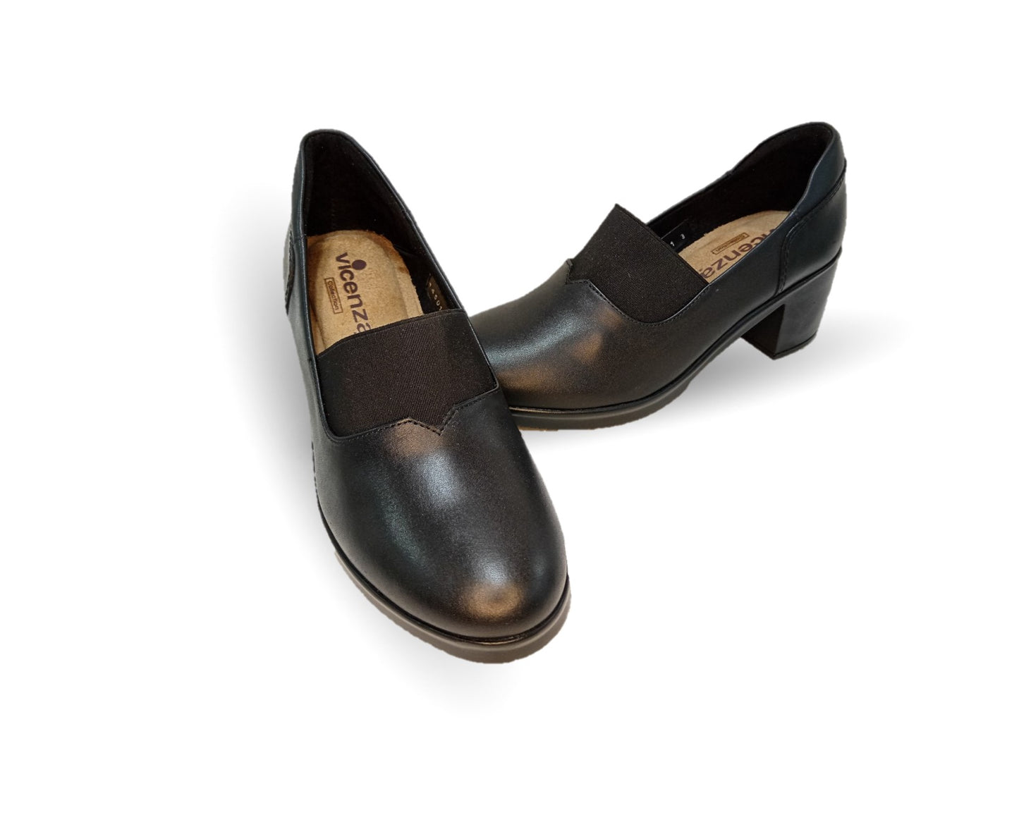 Zapato Casual de Moda de piel bovino con tacón medio Vicenza 14501 negro para mujer