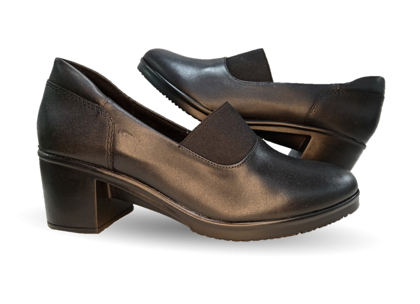 Zapato Casual de Moda de piel bovino con tacón medio Vicenza 14501 negro para mujer