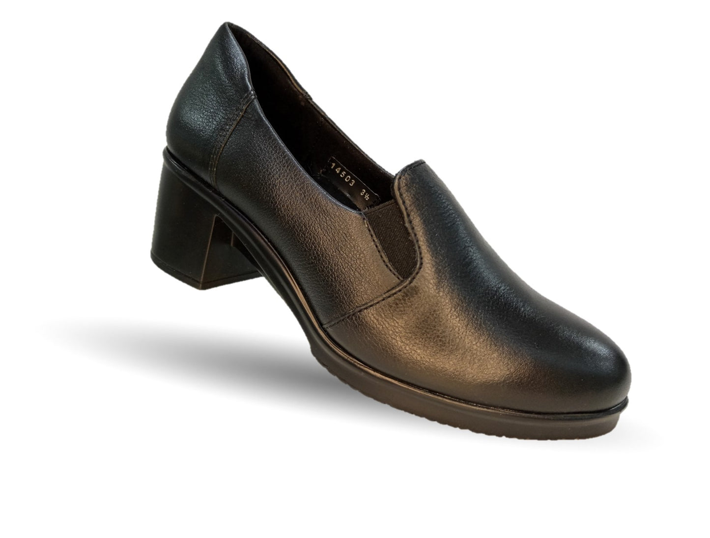 Zapato Casual de Moda de piel bovino con tacón medio Vicenza 14503 Negro para mujer