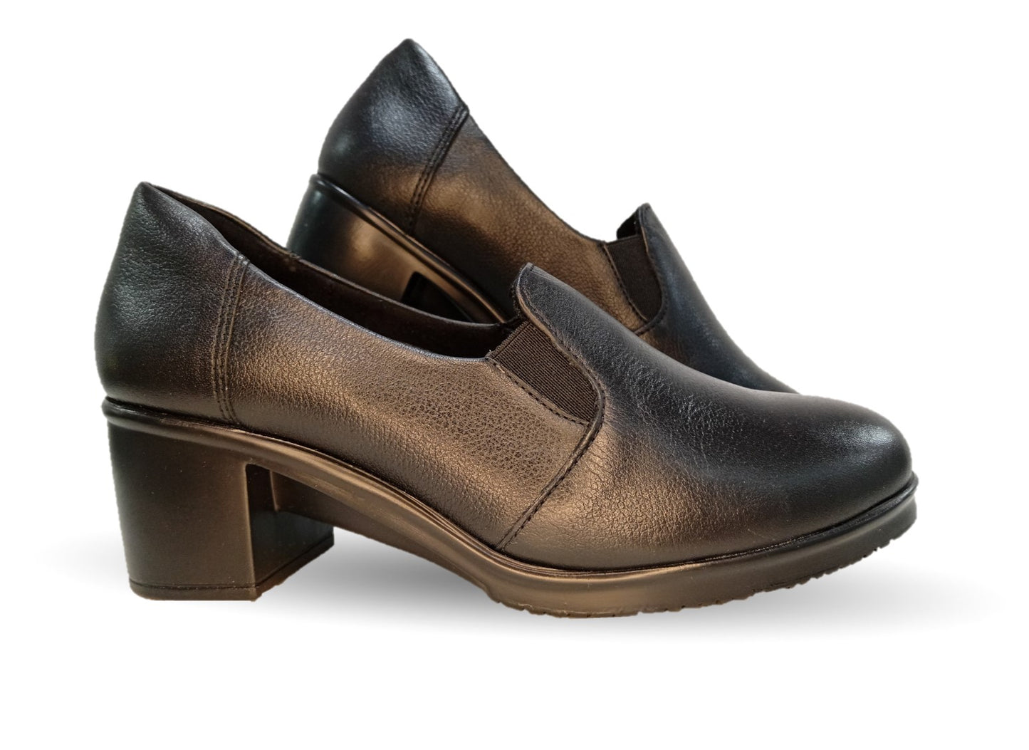 Zapato Casual de Moda de piel bovino con tacón medio Vicenza 14503 Negro para mujer