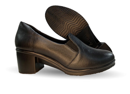 Zapato Casual de Moda de piel bovino con tacón medio Vicenza 14503 Negro para mujer
