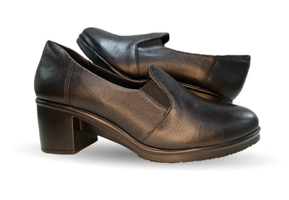 Zapato Casual de Moda de piel bovino con tacón medio Vicenza 14503 Negro para mujer