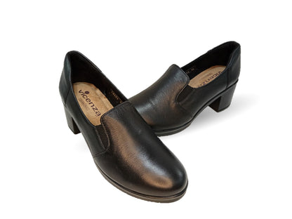 Zapato Casual de Moda de piel bovino con tacón medio Vicenza 14503 Negro para mujer