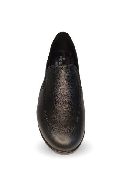 Zapato Casual de moda de piel bovino con cuña media Vicenza 15703 Negro para mujer