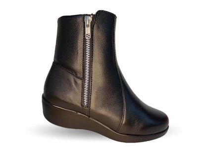 Bota Casual de moda de piel bovino con cierre Vicenza 15707 Negro para mujer