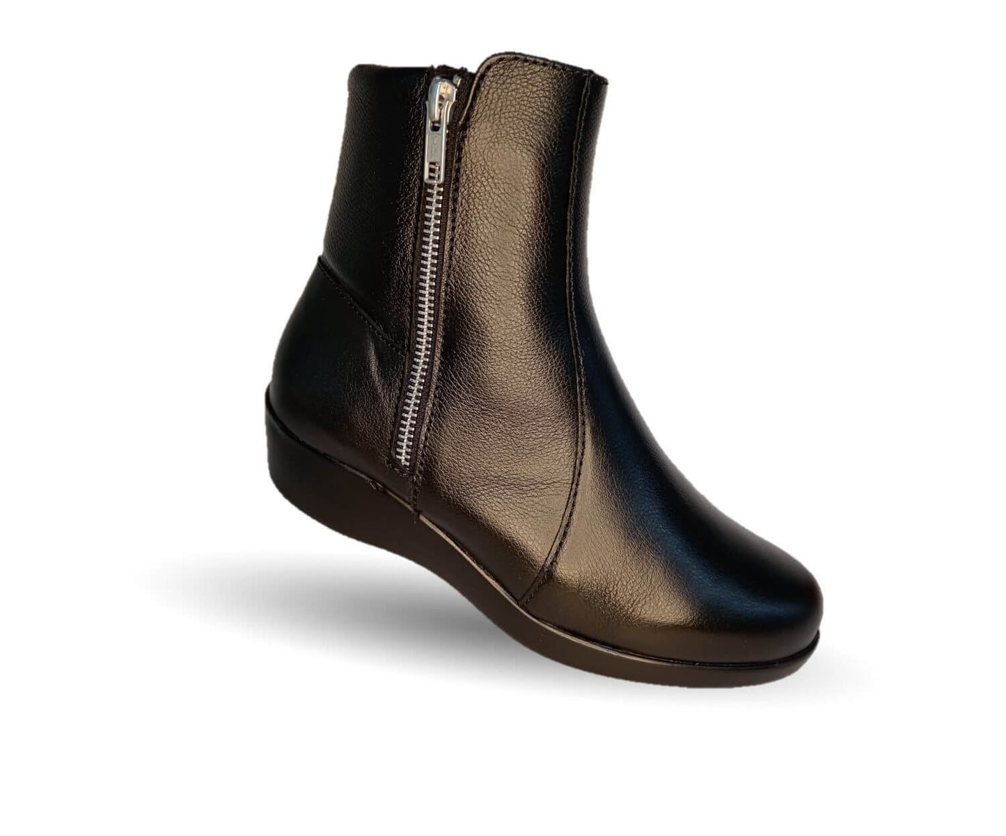 Bota Casual de moda de piel bovino con cierre Vicenza 15707 Negro para mujer
