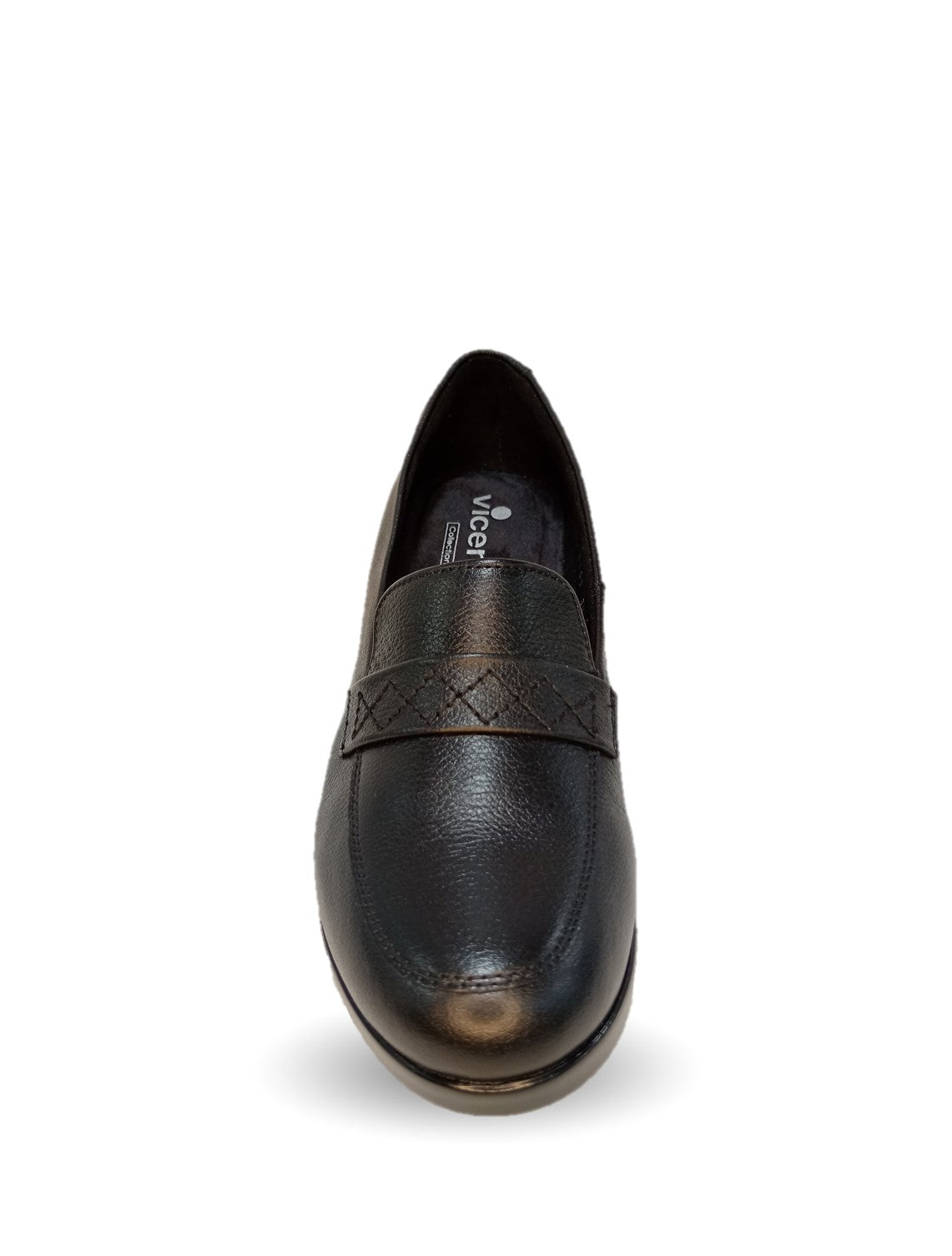 Zapato Casual de moda de piel bovino con cuña media Vicenza 18103 Negro para mujer