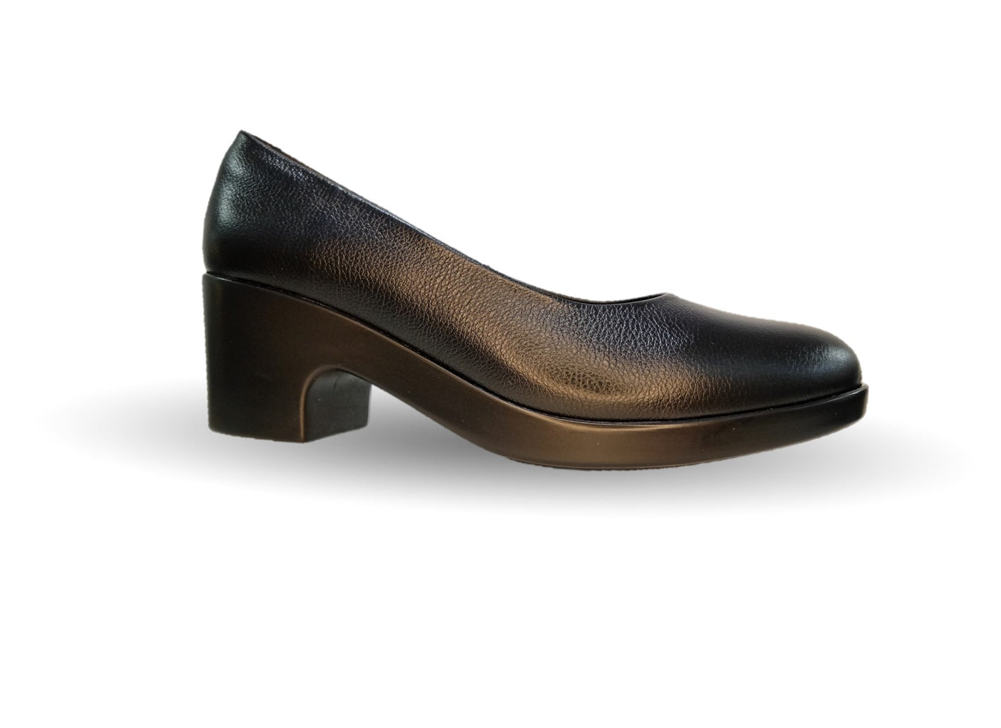 Zapato Casual de Moda de piel bovino con tacón bajo Vicenza 18202 Negro para mujer