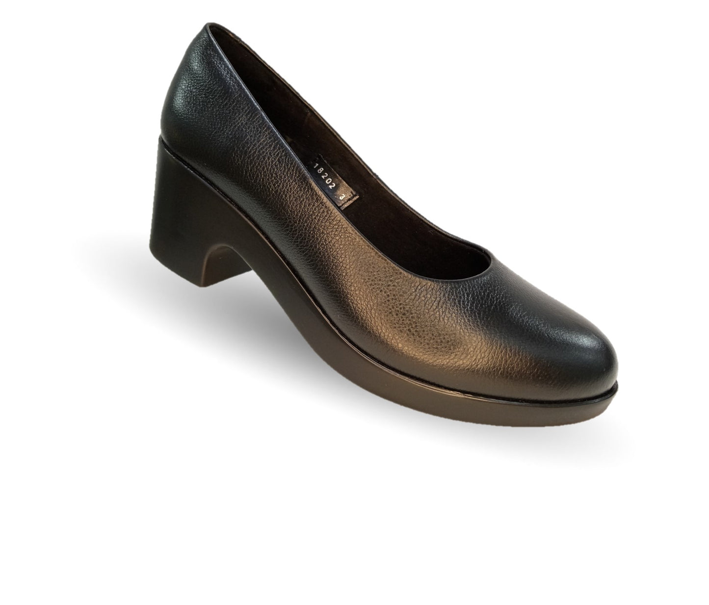 Zapato Casual de Moda de piel bovino con tacón bajo Vicenza 18202 Negro para mujer