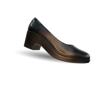 Zapato Casual de Moda de piel bovino con tacón bajo Vicenza 18202 Negro para mujer