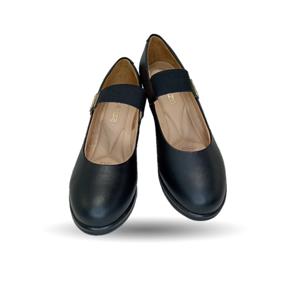 Zapato Casual de Moda de piel bovino con tacón medio Vicenza 24110 Negro para mujer