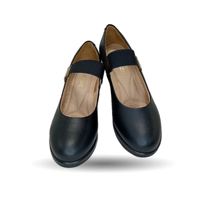 Zapato Casual de Moda de piel bovino con tacón medio Vicenza 24110 Negro para mujer