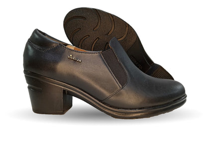 Zapato Casual de Moda de piel bovino con tacón medio Vicenza 4501 Negro para mujer