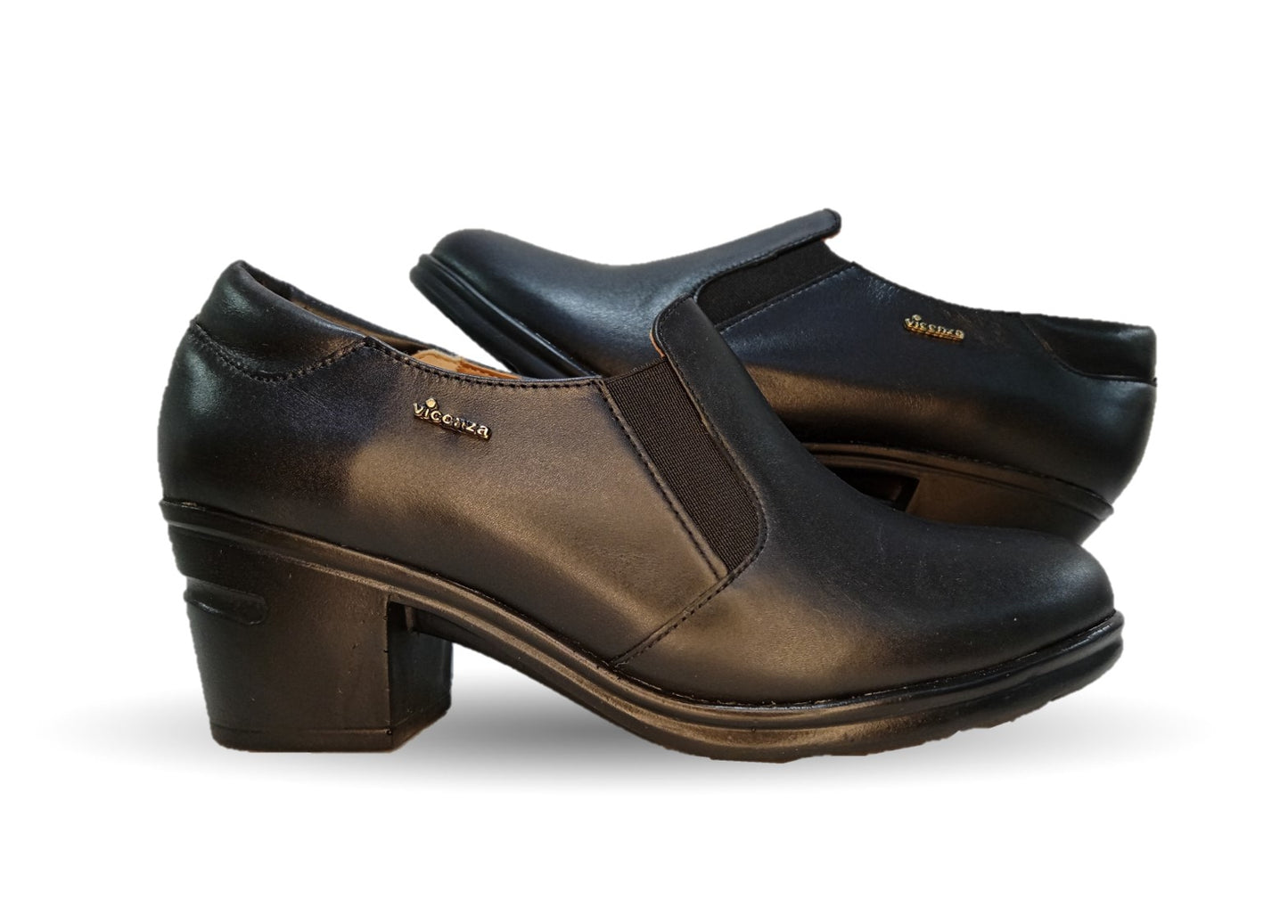 Zapato Casual de Moda de piel bovino con tacón medio Vicenza 4501 Negro para mujer