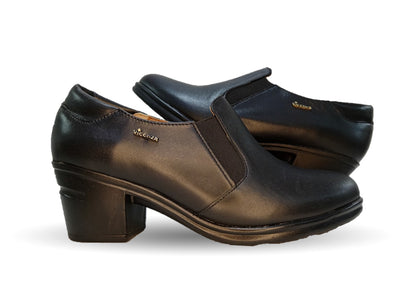 Zapato Casual de Moda de piel bovino con tacón medio Vicenza 4501 Negro para mujer
