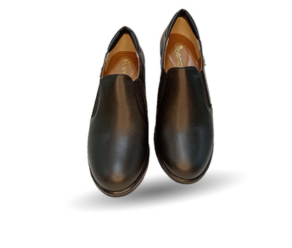 Zapato Casual de Moda de piel bovino con tacón medio Vicenza 4501 Negro para mujer