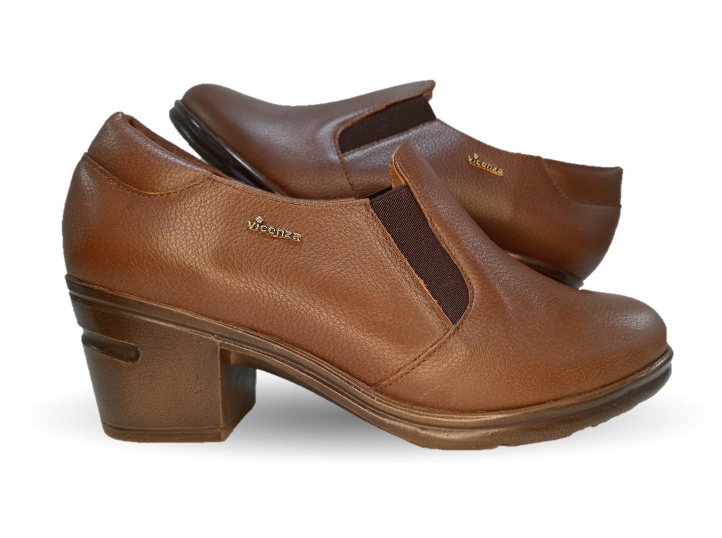 Zapato Casual de Moda de piel bovino con tacón medio Vicenza 4501 Tabaco para mujer