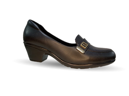 Zapato Casual de Moda de piel bovino con tacón medio Vicenza 5060 Negro para mujer