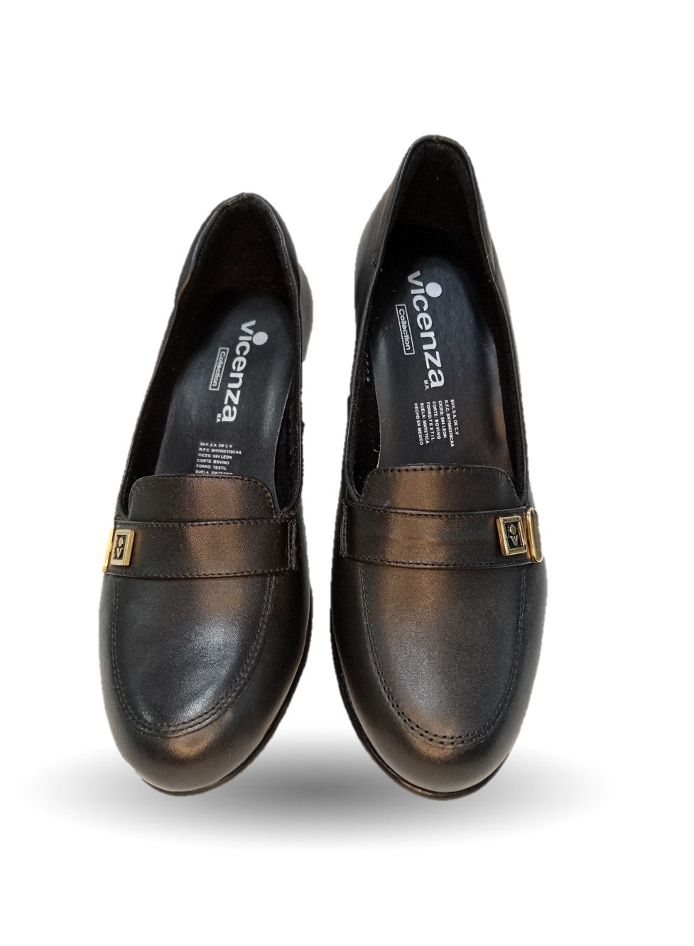 Zapato Casual de Moda de piel bovino con tacón medio Vicenza 5060 Negro para mujer