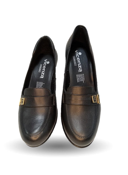 Zapato Casual de Moda de piel bovino con tacón medio Vicenza 5060 Negro para mujer