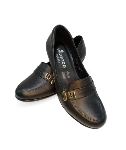 Zapato Casual de Moda de piel bovino con tacón medio Vicenza 5060 Negro para mujer