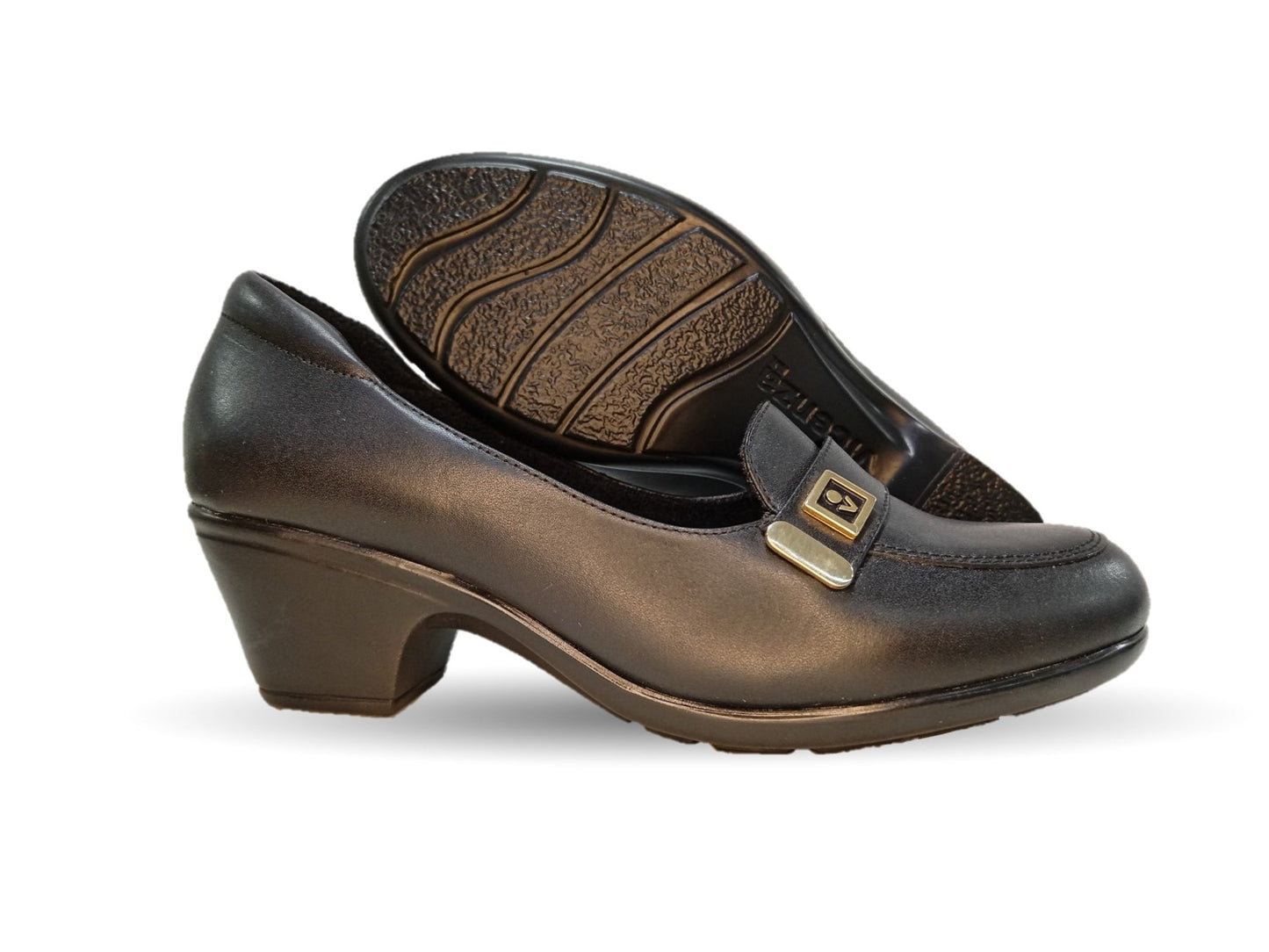 Zapato Casual de Moda de piel bovino con tacón medio Vicenza 5060 Negro para mujer