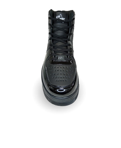 Tenis Urbano tipo Bota Walquir 100 Charol Negro/Negro para hombre