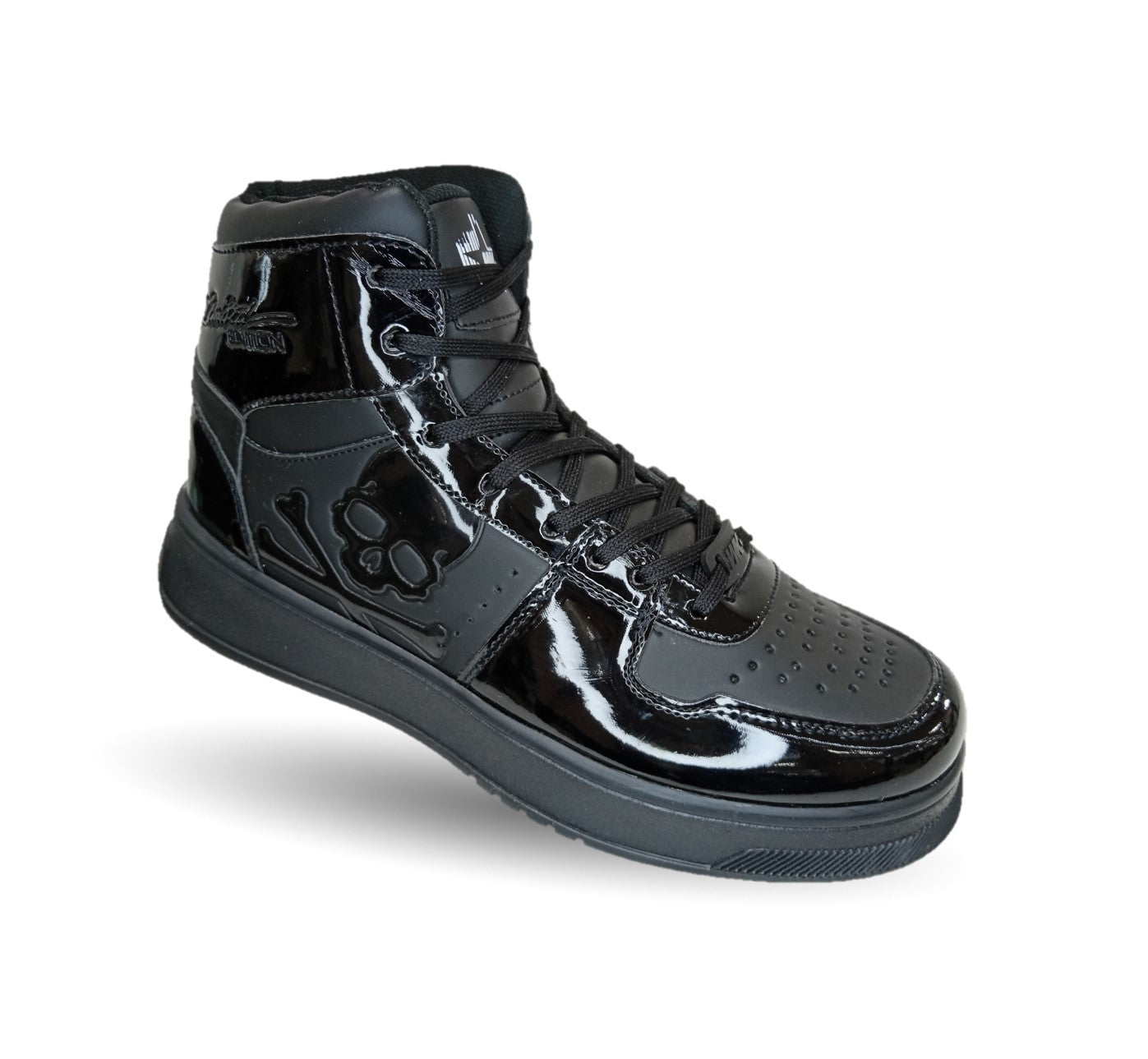 Tenis Urbano tipo Bota Walquir 100 Charol Negro/Negro para hombre