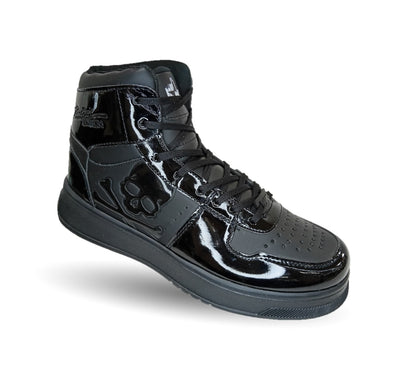 Tenis Urbano tipo Bota Walquir 100 Charol Negro/Negro para hombre