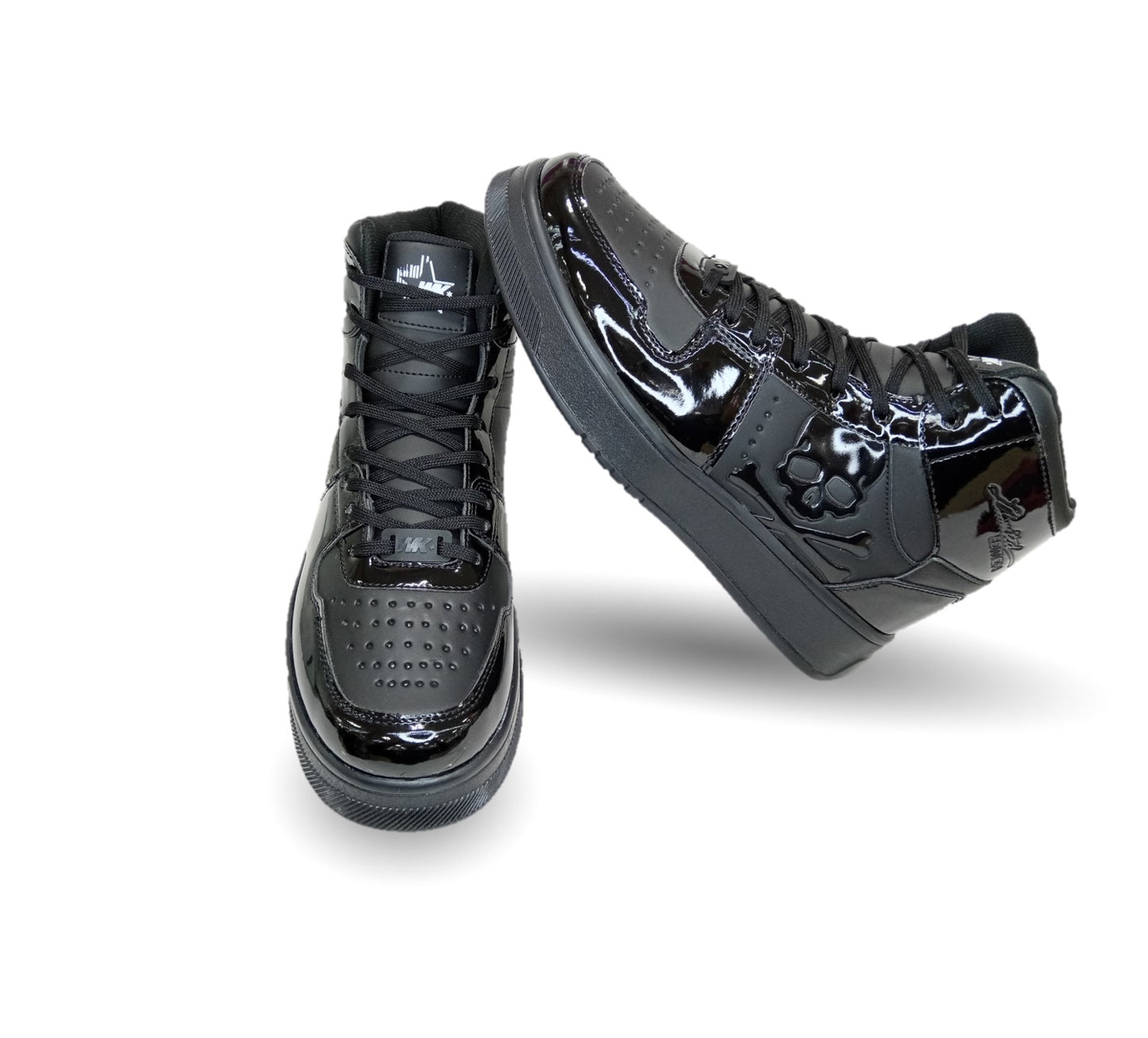 Tenis Urbano tipo Bota Walquir 100 Charol Negro/Negro para hombre