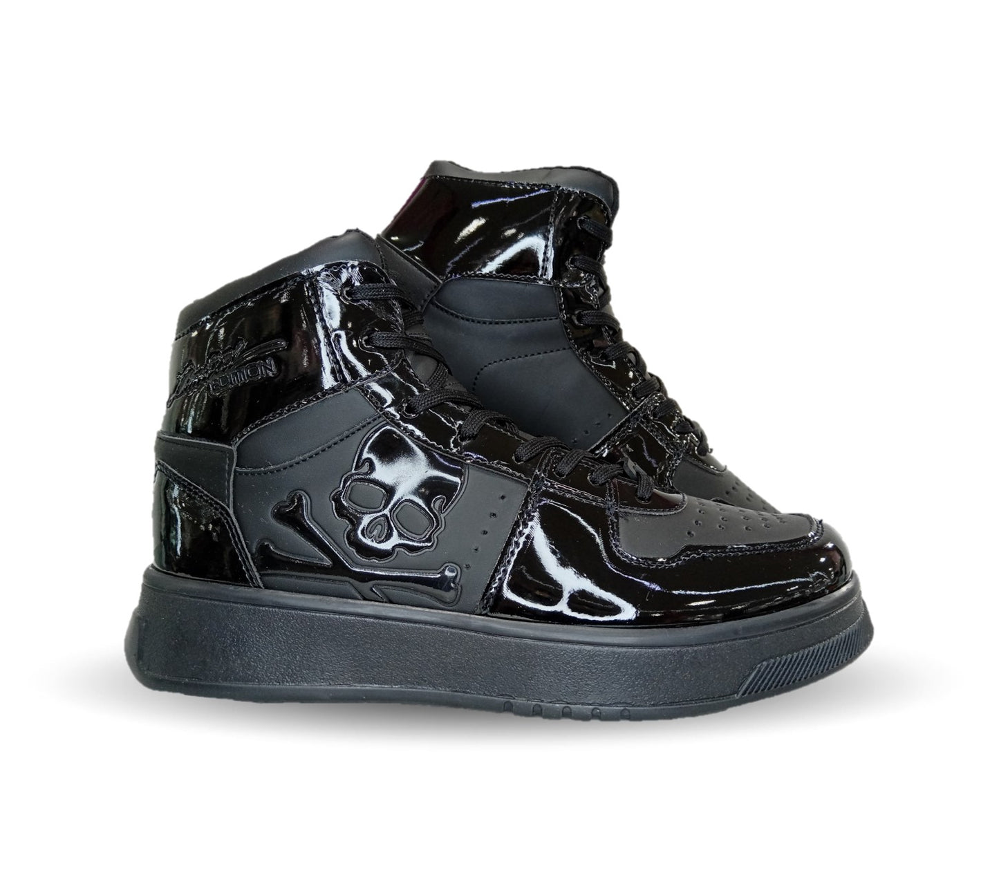 Tenis Urbano tipo Bota Walquir 100 Charol Negro/Negro para hombre