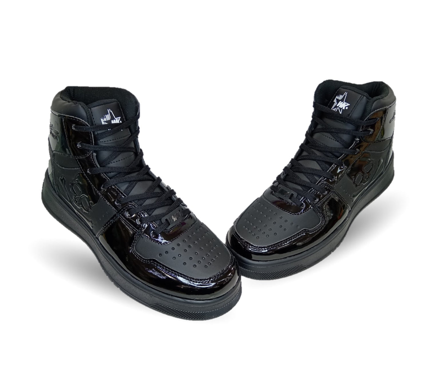 Tenis Urbano tipo Bota Walquir 100 Charol Negro/Negro para hombre
