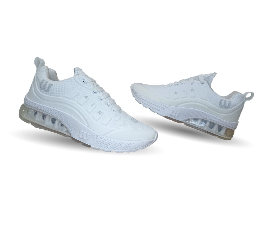 Tenis Deportivo Wisdom 1755 Blanco/Blanco Unisex para joven, mujer y hombre