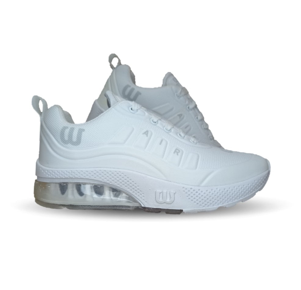 Tenis Deportivo Wisdom 1755 Blanco/Blanco Unisex para joven, mujer y hombre