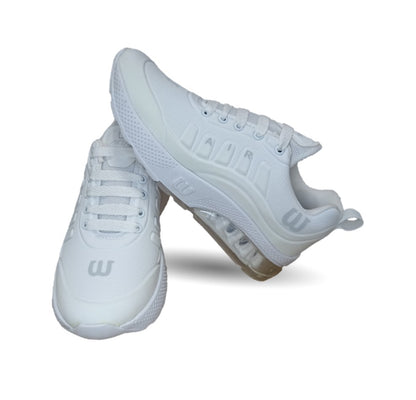 Tenis Deportivo Wisdom 1755 Blanco/Blanco Unisex para joven, mujer y hombre