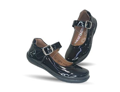 Zapato Escolar y Casual con hebilla Yondeer 1110 Charol Negro