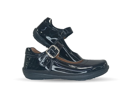 Zapato Escolar y Casual con hebilla Yondeer 1110 Charol Negro