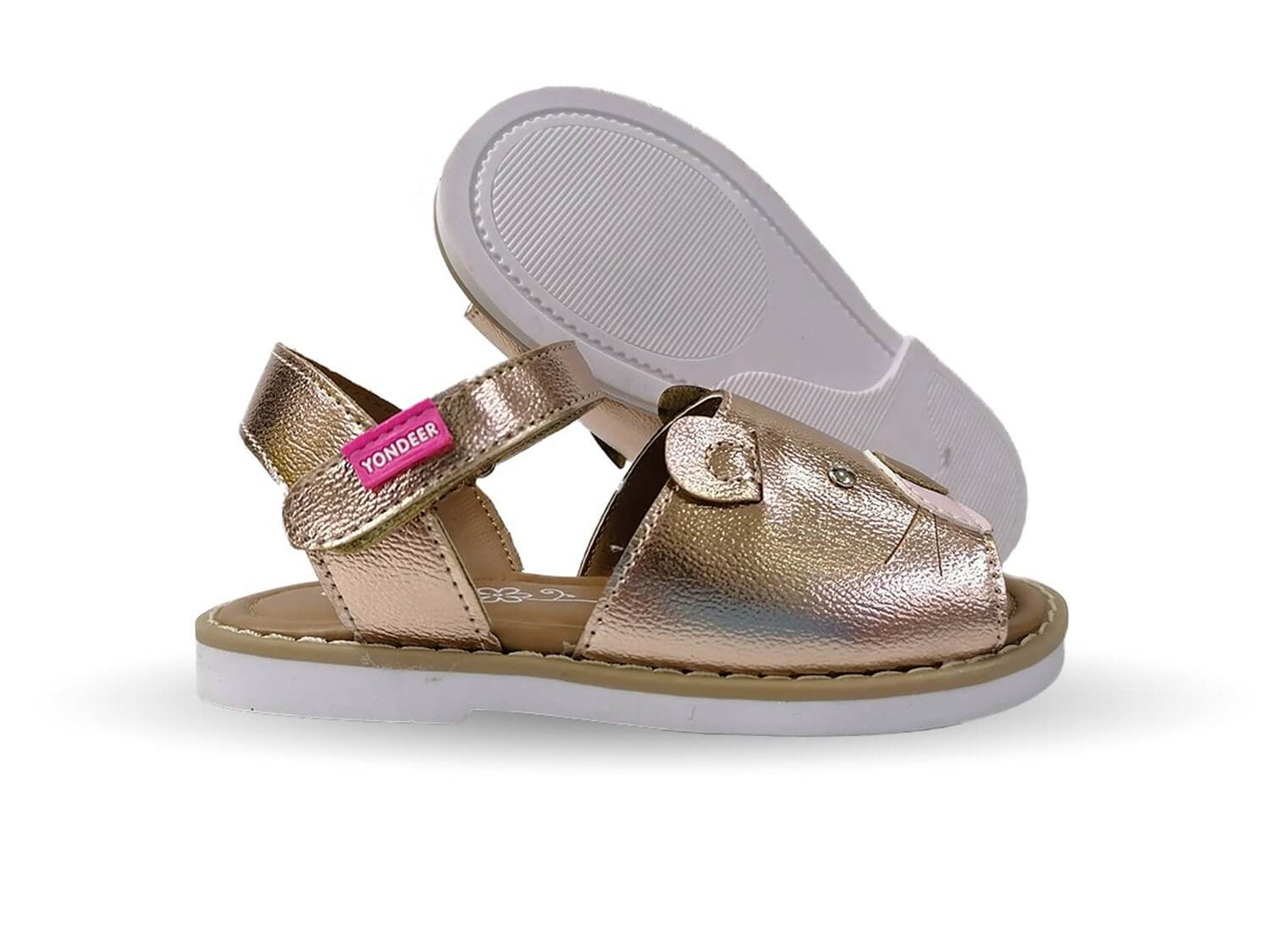 Sandalia con contactel Yondeer 2209 Oro Rosado para niña