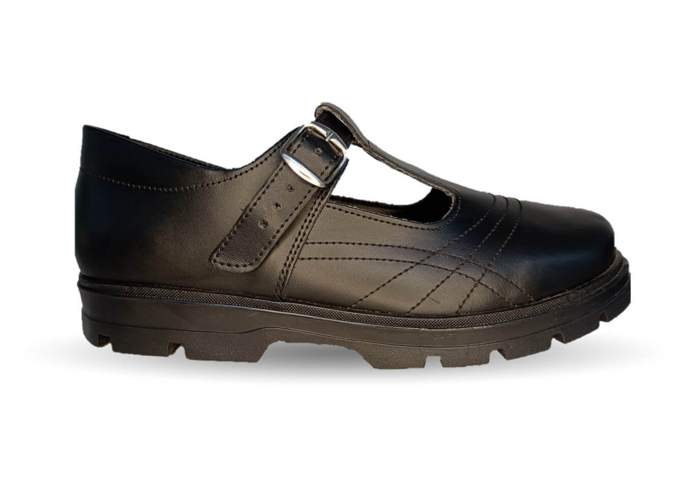 Zapato Escolar y Casual de piel con hebilla Yondeer 2902 Negro para niña y mujer