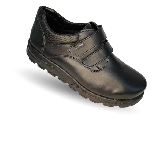 Zapato Escolar y Casual de piel con hebilla Yondeer 3103 Negro para niño