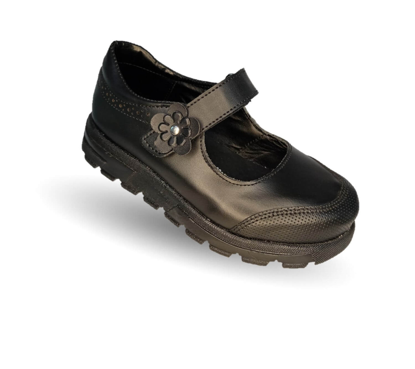 Zapato Escolar y Casual de piel con contactel Yondeer 3401 Negro para niña y mujer