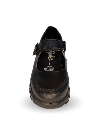 Zapato Escolar y Casual de piel con contactel Yondeer 3401 Negro para niña y mujer