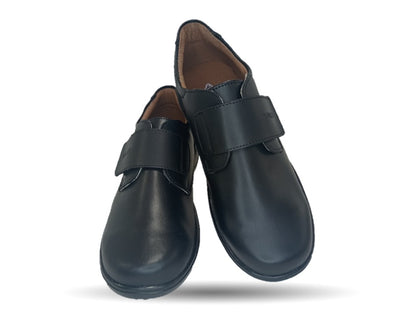 Zapato Escolar y Casual de piel con contactel Yondeer 3800 Negro para niño