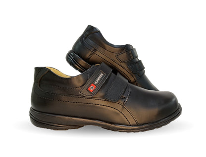 Zapato Escolar y Casual de piel con contactel Yondeer 5514 Negro para niño