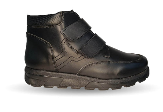 Zapato tipo Bota Escolar y Casual de piel con contactel Yondeer 5700 Negro para niño