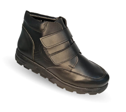 Zapato tipo Bota Escolar y Casual de piel con contactel Yondeer 5700 Negro para niño