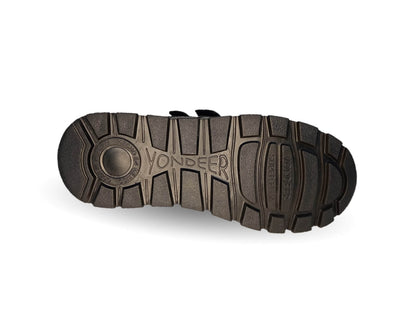 Zapato tipo Bota Escolar y Casual de piel con contactel Yondeer 5700 Negro para niño