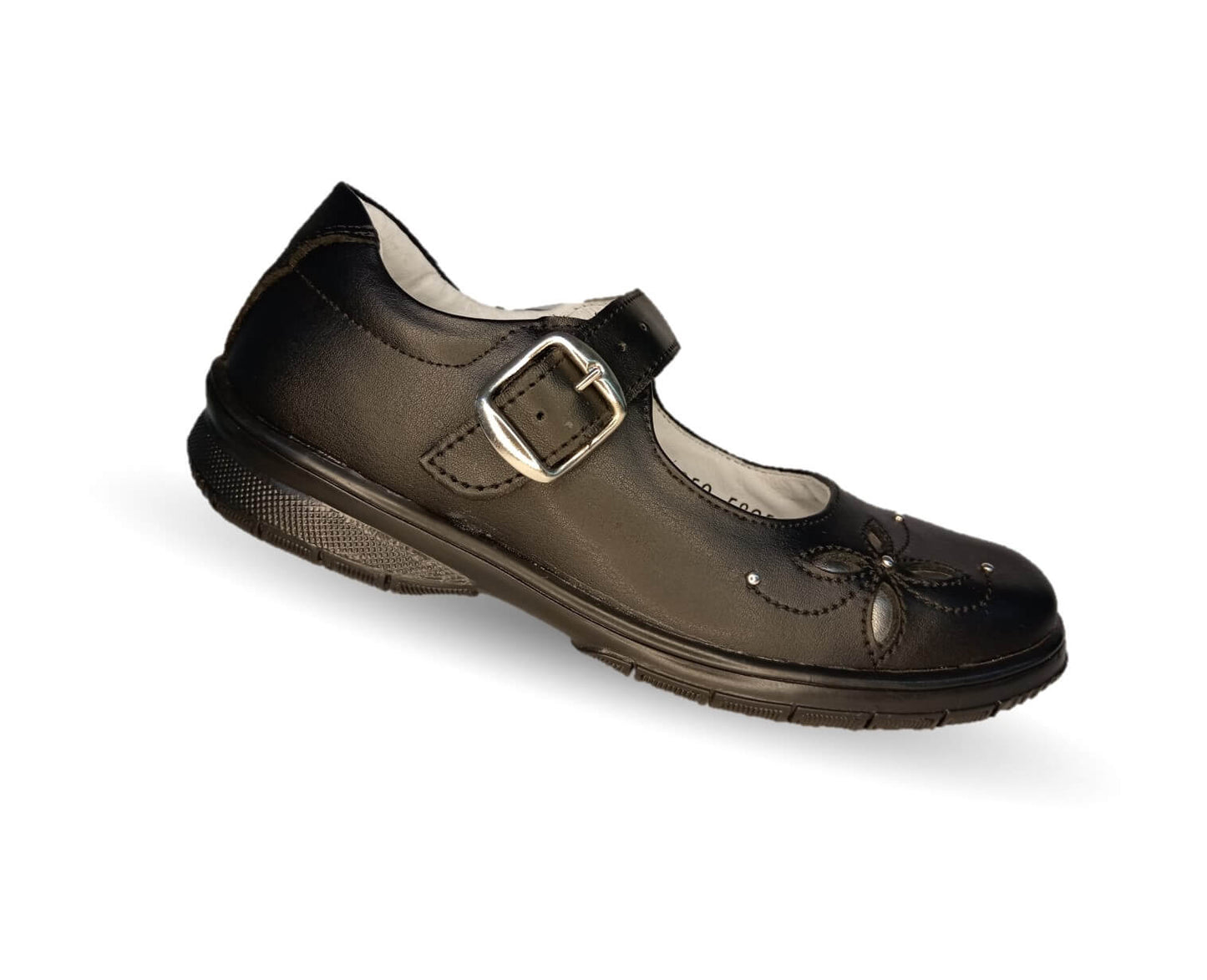Zapato Escolar y Casual de piel con hebilla Yondeer 5805 Negro para niña y mujer