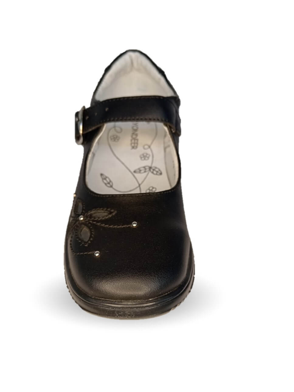 Zapato Escolar y Casual de piel con hebilla Yondeer 5805 Negro para niña y mujer